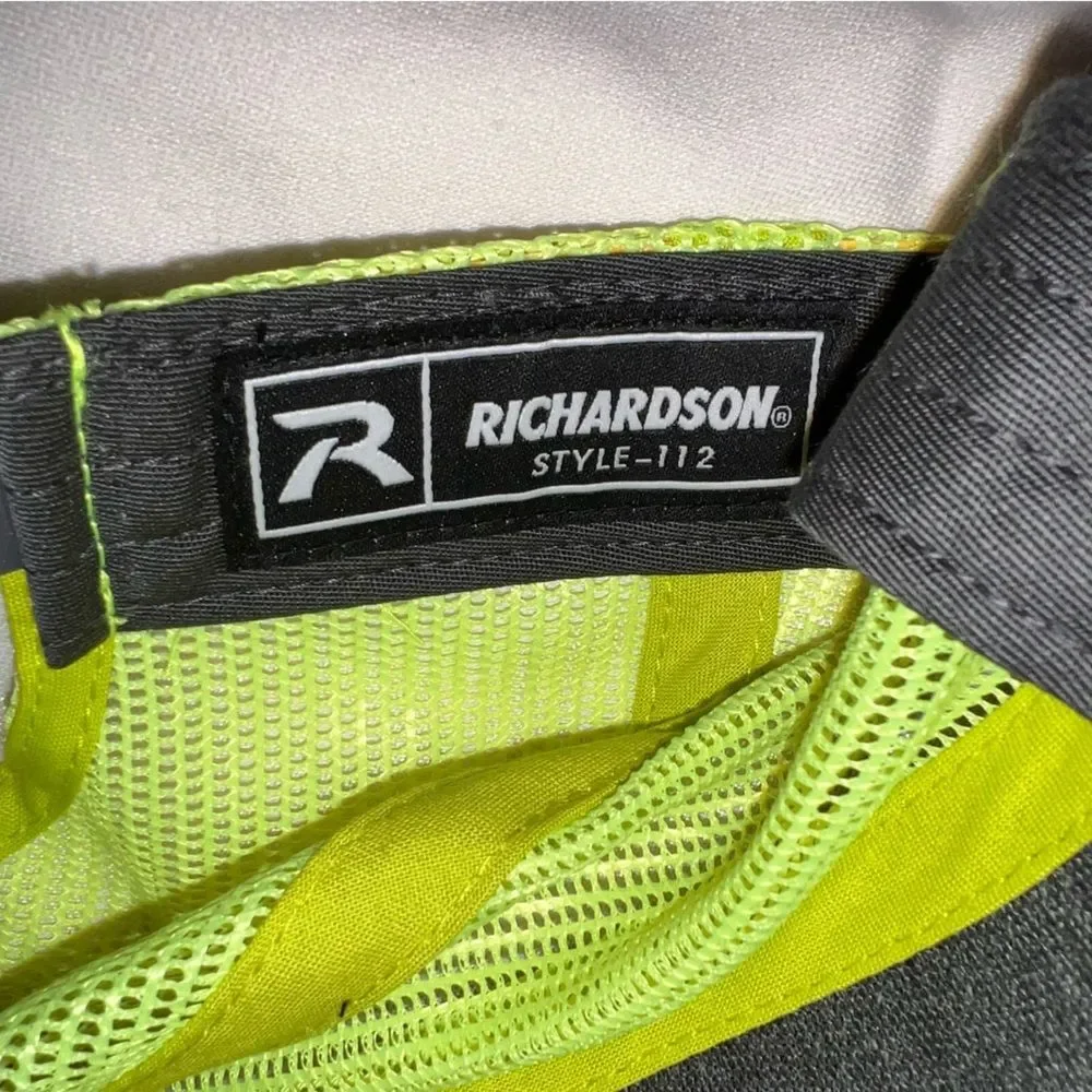 Diesel Freak Snap Back Hat Richardson Style 112 Neon Green Gray Mesh